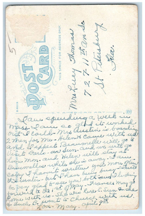 c1920's Ballou Hall Main Offices Tufts College Medford Massachusetts MA Postcard