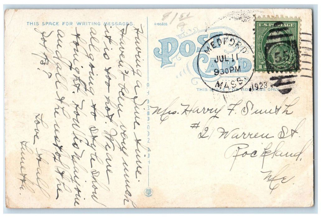 1923 St. Joseph's Church and Rectory Medford Massachusetts MA Posted Postcard