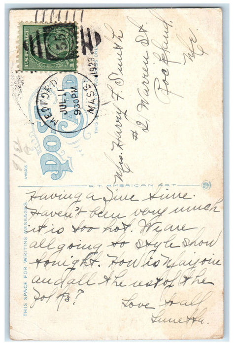 1923 St. Joseph's Church and Rectory Medford Massachusetts MA Posted Postcard