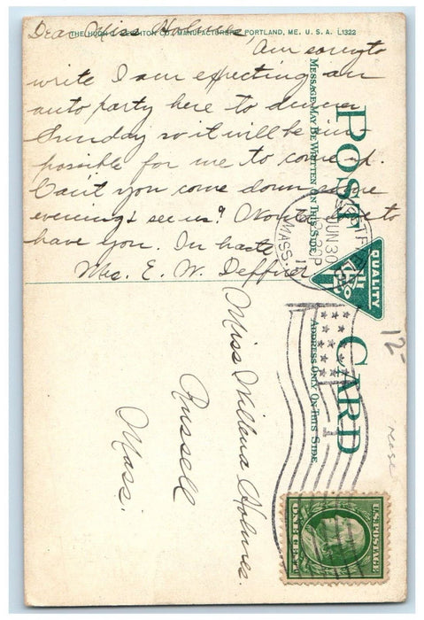 1911 Y. M. C. A. Building And Central Baptist Church Westfield MA Postcard