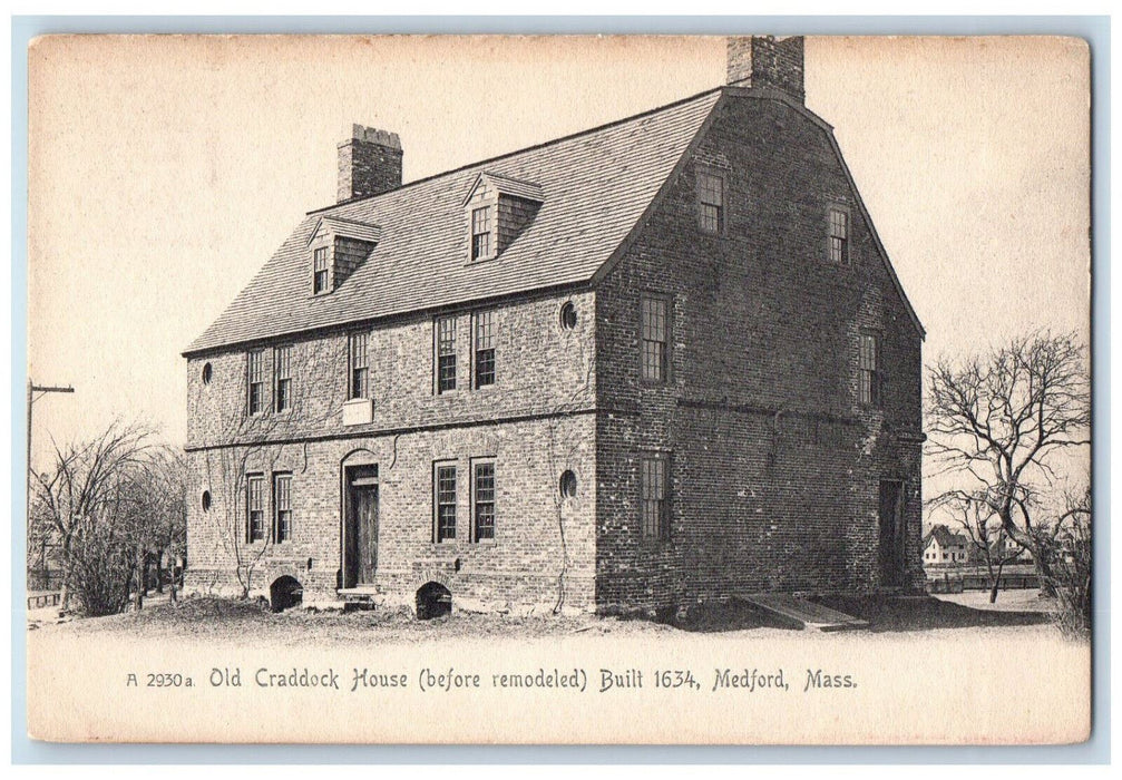c1905 Old Craddock House (Before Remodeled) Medford Massachusetts MA Postcard