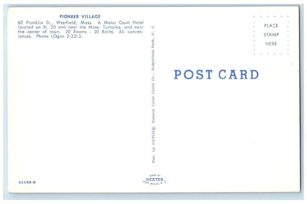c1930's Pioneer Village House Car Westfield Massachusetts MA Vintage Postcard