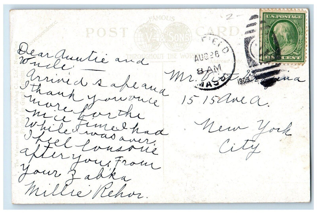 1909 M. E. Church Dirt Road Westfield Massachusetts MA Posted Antique Postcard