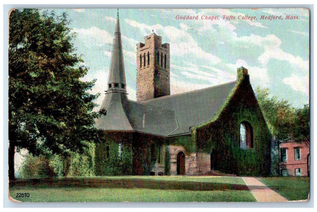 1910 Goddard Chapel Tufts College Medford Massachusetts MA Antique Postcard
