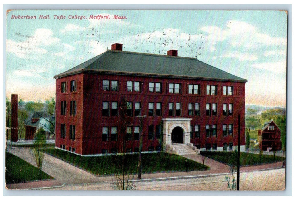 1912 Robertson Hall Tufts College Medford Massachusetts MA Antique Postcard