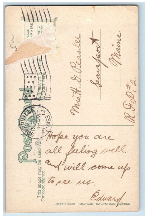 1912 Robertson Hall Tufts College Medford Massachusetts MA Antique Postcard