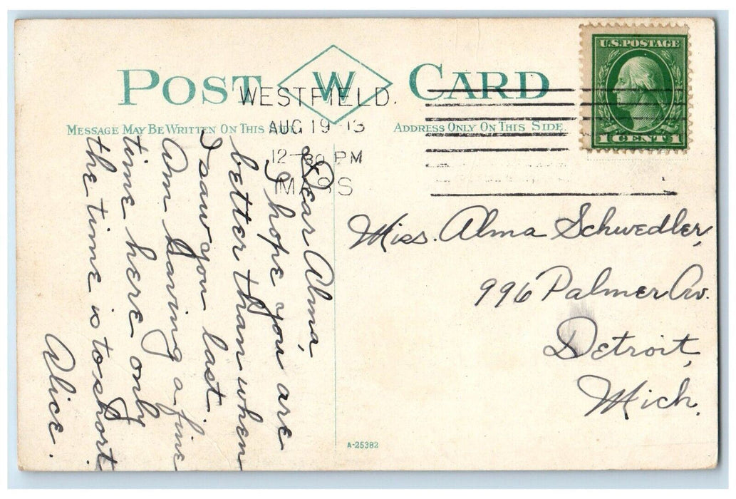 1913 Our Lady Of The Blessed Sacrament Westfield Massachusetts MA Postcard