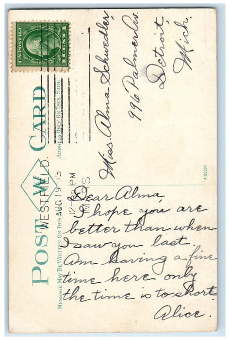 1913 Our Lady Of The Blessed Sacrament Westfield Massachusetts MA Postcard