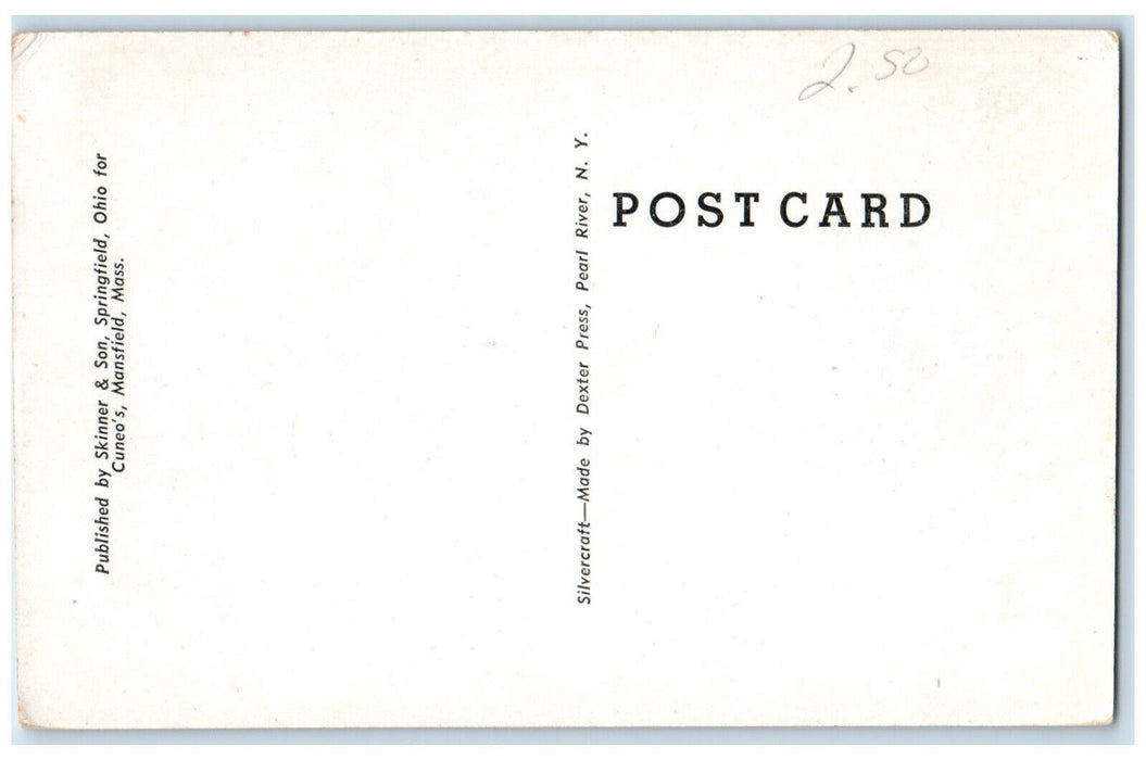 c1940's Post Office Mansfield Massachusetts MA Vintage Unposted Postcard