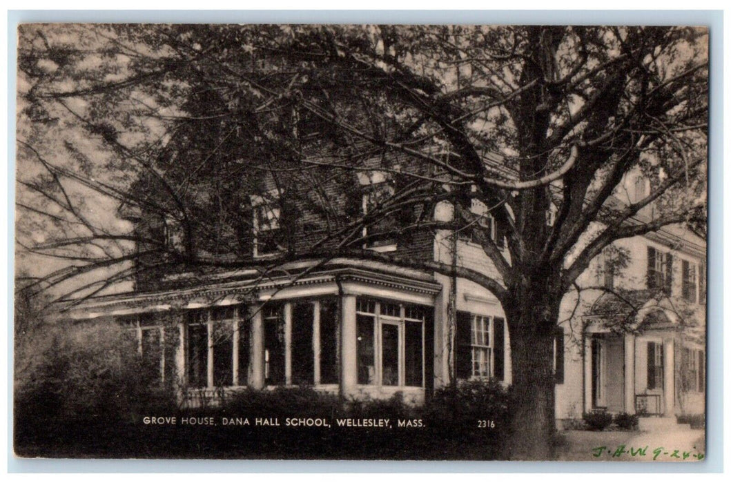 1946 Grove House Dana Hall School Wellesley Massachusetts MA Vintage Postcard