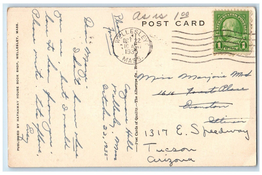 The Quadrangle Cazenove Pomeroy Halls Wellesley College Wellesley MA Postcard