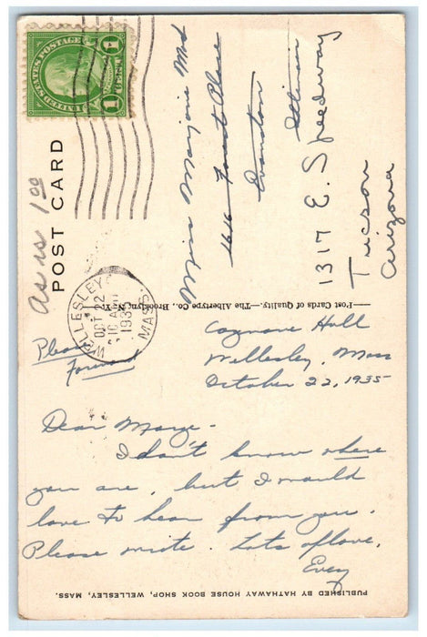 The Quadrangle Cazenove Pomeroy Halls Wellesley College Wellesley MA Postcard