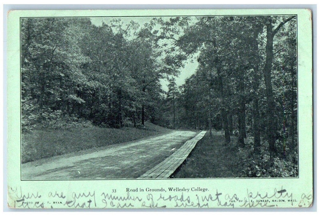 1906 Road In Grounds Wellesley College Wellesley Massachusetts MA Postcard