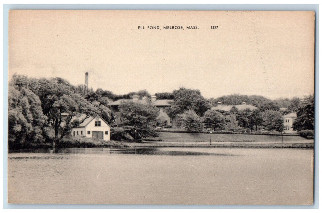 c1940's Scene at Ell Pond Melrose Massachusetts MA Vintage Unposted Postcard