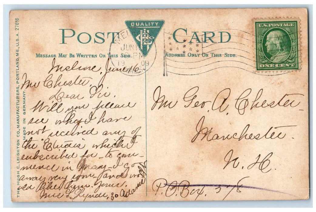 1909 First Baptist Church Melrose Massachusetts MA Posted Antique Postcard