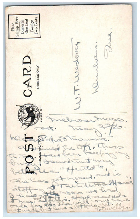 c1910 Masonic Temple Melrose Massachusetts MA Antique Posted Postcard