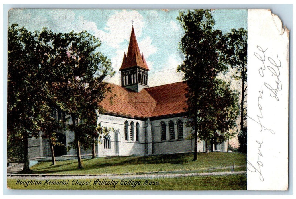 1908 Houghton Memorial Chapel Wellesley College Wellesley MA Antique Postcard