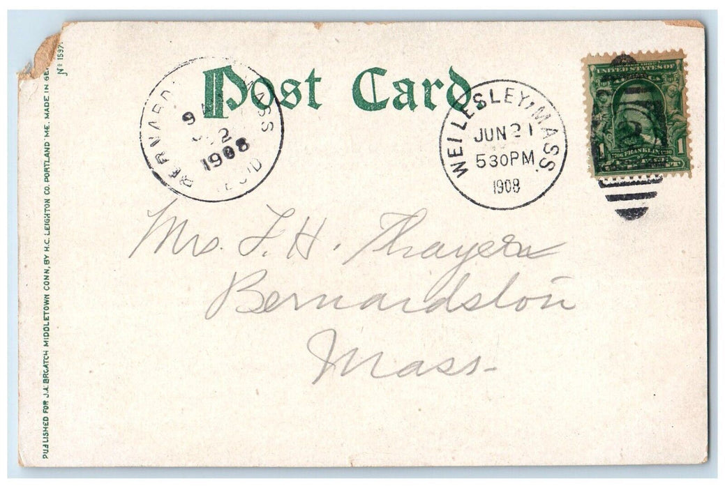 1908 Houghton Memorial Chapel Wellesley College Wellesley MA Antique Postcard