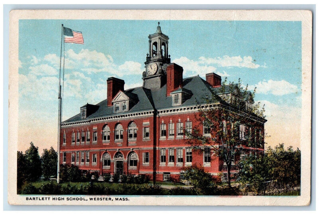 c1930's Barlett High School Webster Massachusetts MA Unposted Vintage Postcard