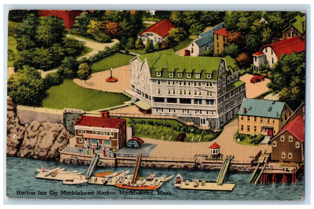 1949 Harbor Inn On Marblehead Harbor Marblehead Massachusetts MA Postcard