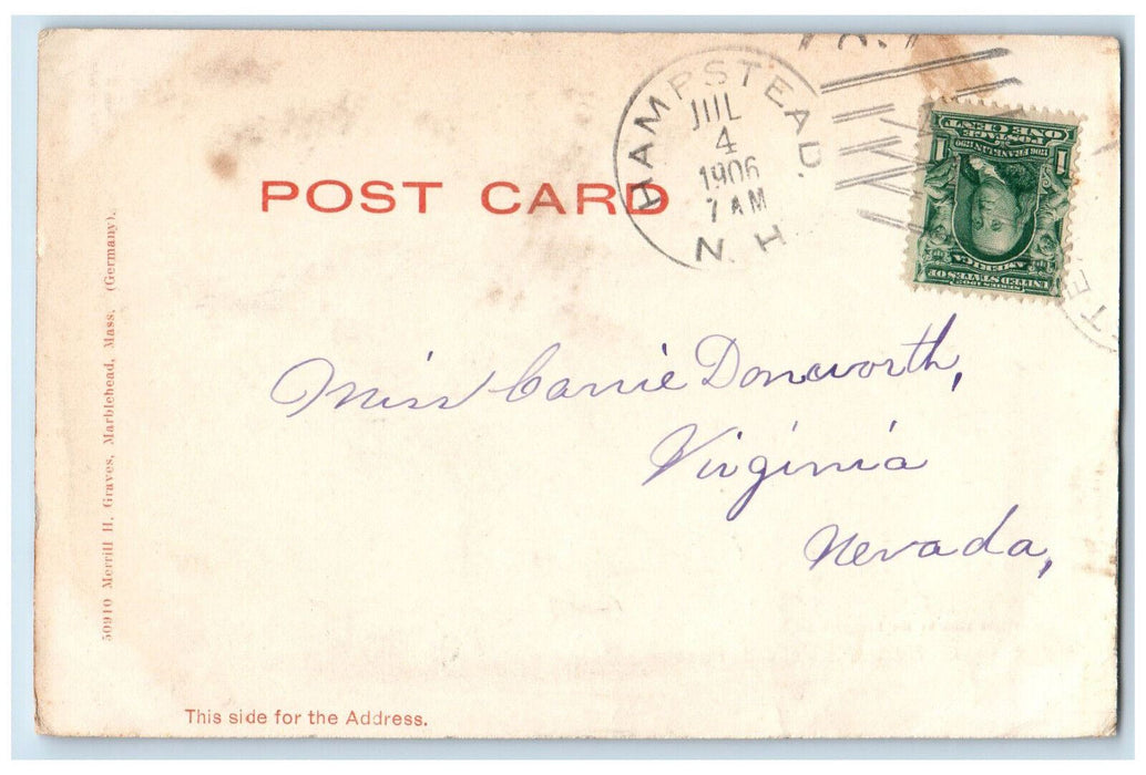 1906 Castle Rock Marblehead Massachusetts MA Hampstead NH Posted Postcard
