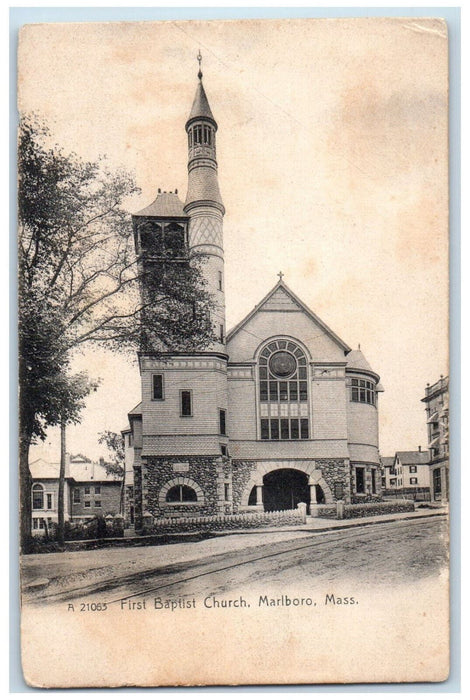 c1905 First Baptist Church Marlboro Massachusetts MA Antique Unposted Postcard