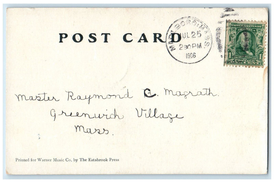 1906 Marlboro High School Marlboro Massachusetts MA Antique Posted Postcard