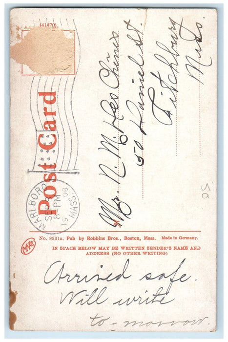 1908 Immaculate Conception Church Marlborough Massachusetts MA Postcard