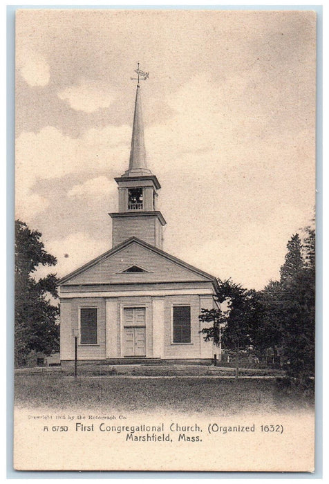 c1905 First Congregational Church Marshfield Massachusetts MA Postcard