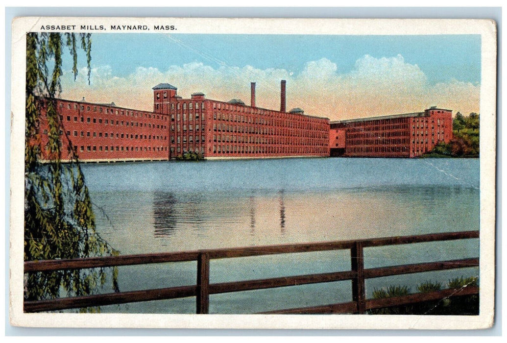 1958 Scene at River Near Assabet Mills Maynard Massachusetts MA Posted Postcard