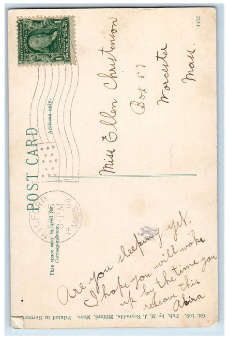 1908 Dance Hall Nipmuc Park Mendon Massachusetts MA Antique Posted Postcard