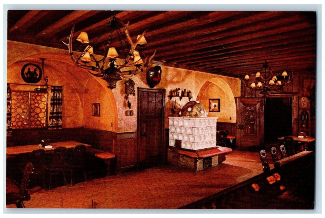 c1960 Schlitz Brown Bottle Guest Hall Restaurant Beer Brown Bottle CA Postcard