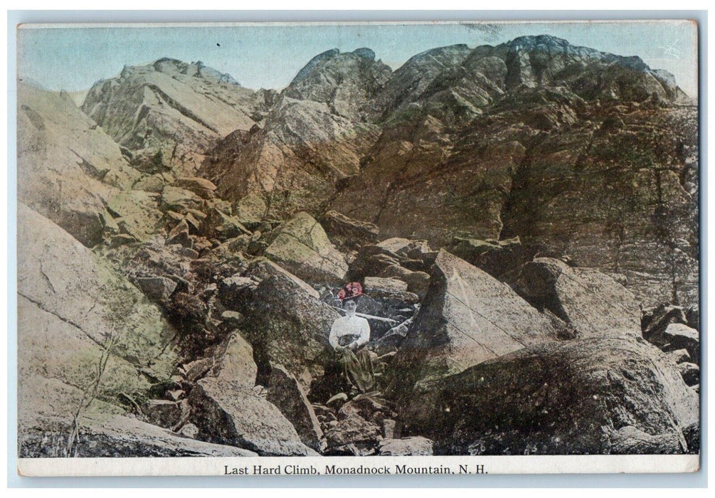 c1910's Last Hard Climb Monadnock Mountain New Hampshire NH Antique Postcard