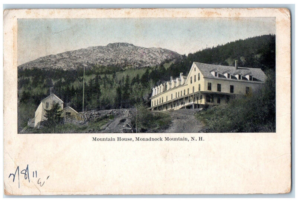 1911 View Of Mountain House Monadnock Mountain New Hampshire NH Antique Postcard