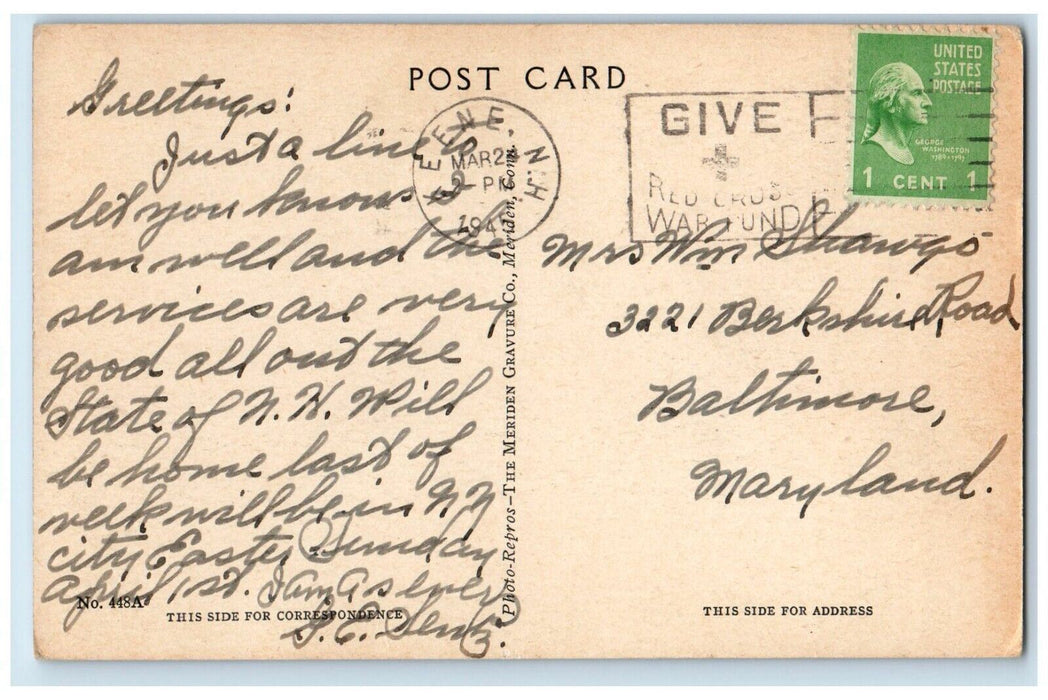 1945 The Gorge And Arch Bridge Monadnock Region Of New Hampshire NH Postcard
