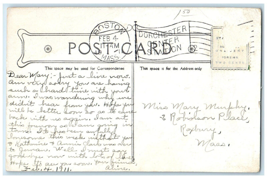 1911 High School Building Milton Massachusetts MA Posted Antique Postcard