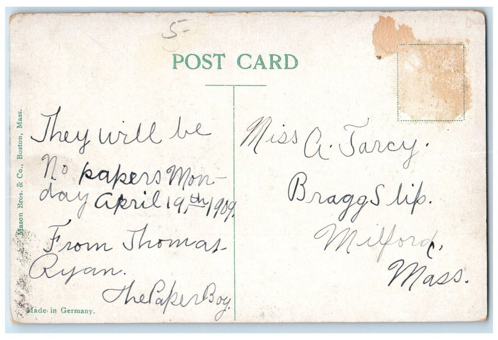 c1910's Hospital And Nurses Home Building Milford Massachusetts MA Postcard