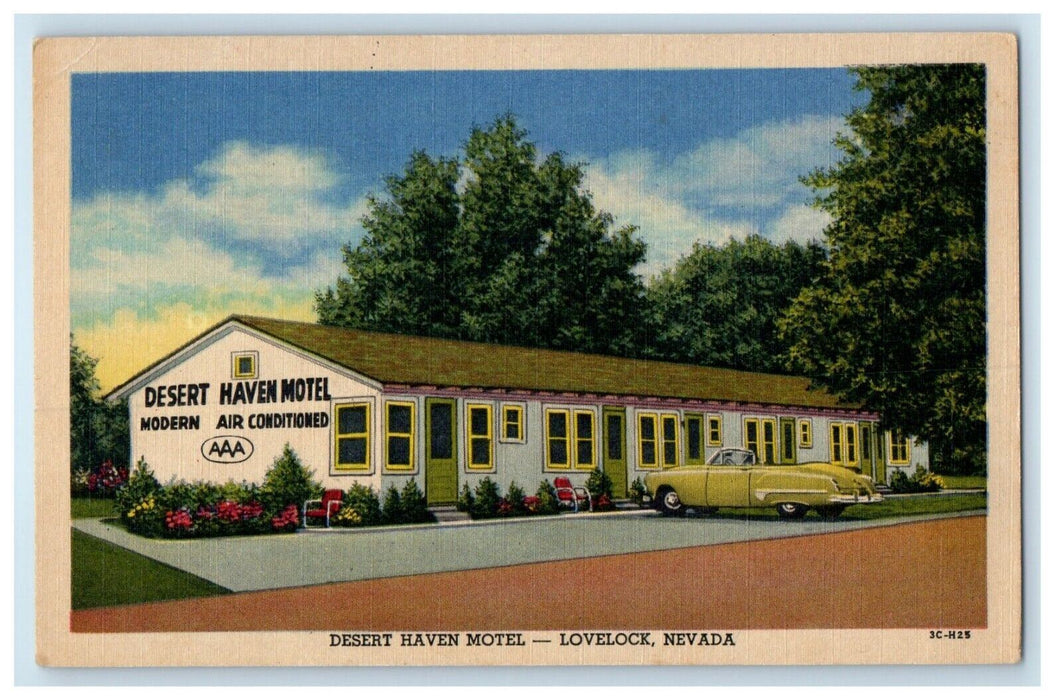 c1940's Desert Haven Motel Lovelock Nevada AAA Roadside NV Unposted Postcard