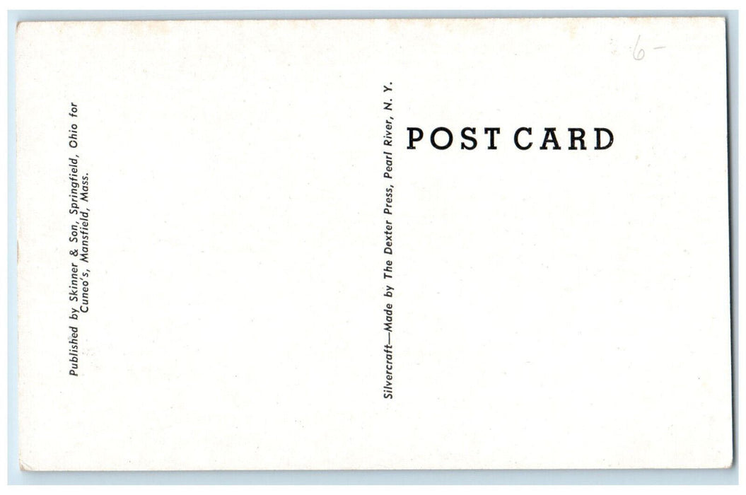 c1940's Town Hall Entrance Mansfield Massachusetts MA Skinner & Son Postcard