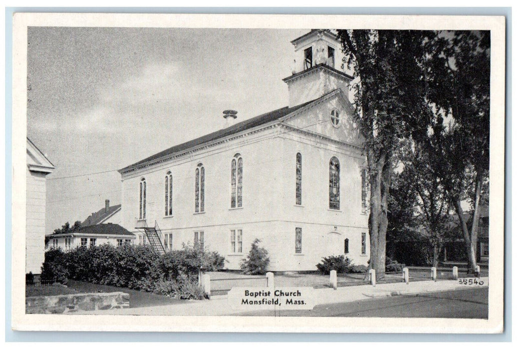 c1940's Baptist Church Mansfield Massachusetts MA Skinner & Son Postcard
