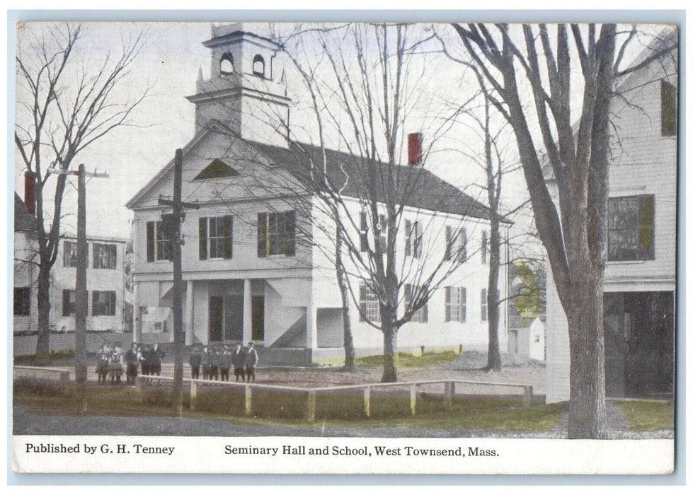 c1910's Seminar Hall And School West Townsend Massachusetts MA Antique Postcard