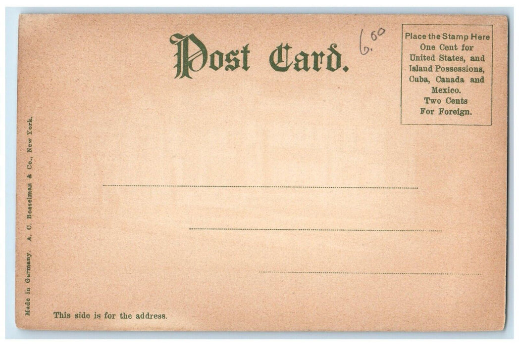 c1905 Town Hall Building Bicycle Wrentham Massachusetts MA Antique Postcard