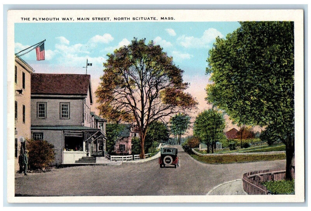 c1930's The Plymouth Way Main Street Nort Scituate Massachusetts MA Postcard