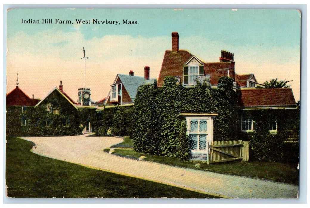 Indian Hill Farm Street View West Newbury Massachusetts MA Posted Postcard