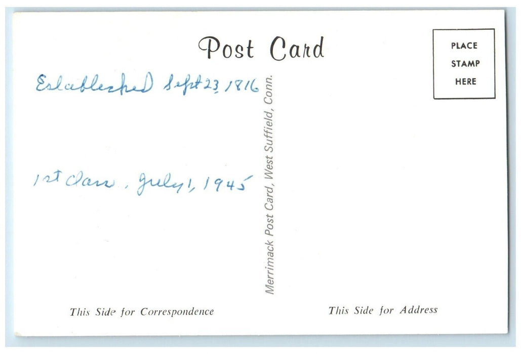Post Office Building Front Car Ware Massachusetts MA Unposted Vintage Postcard