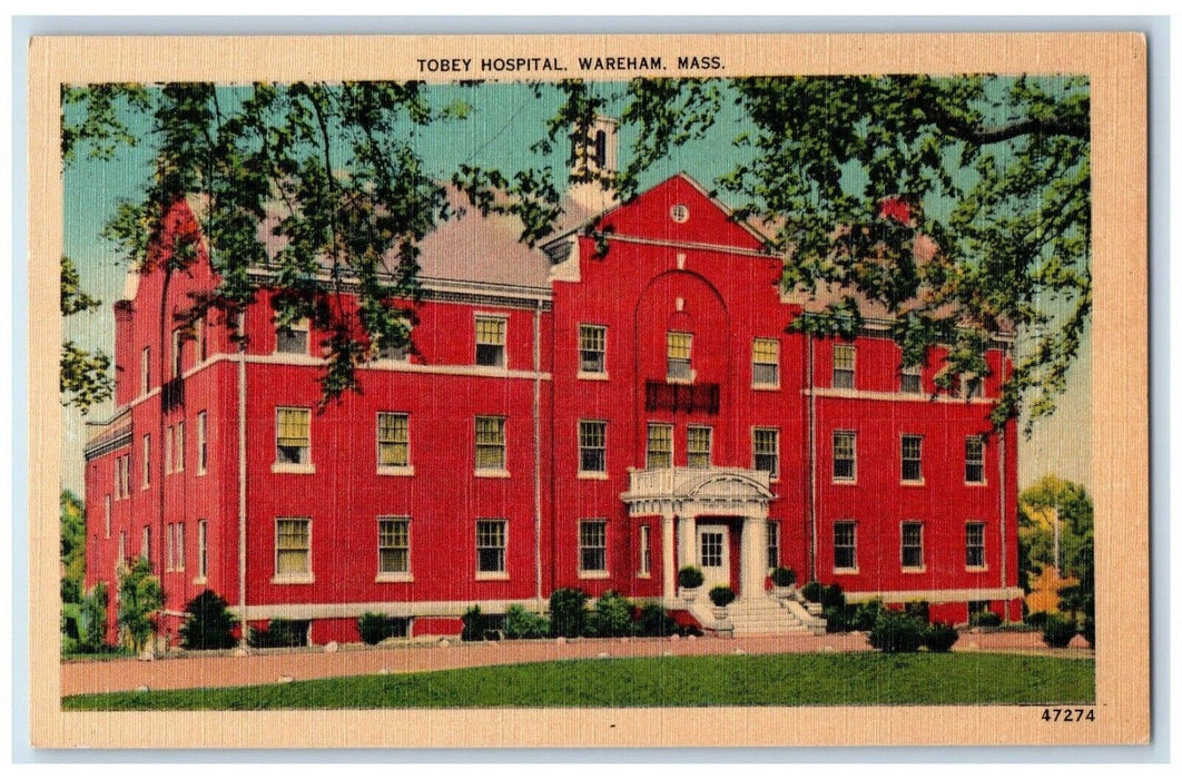 c1930's Tobey Hospital Wareham Massachusetts MA Unposted Vintage Postcard