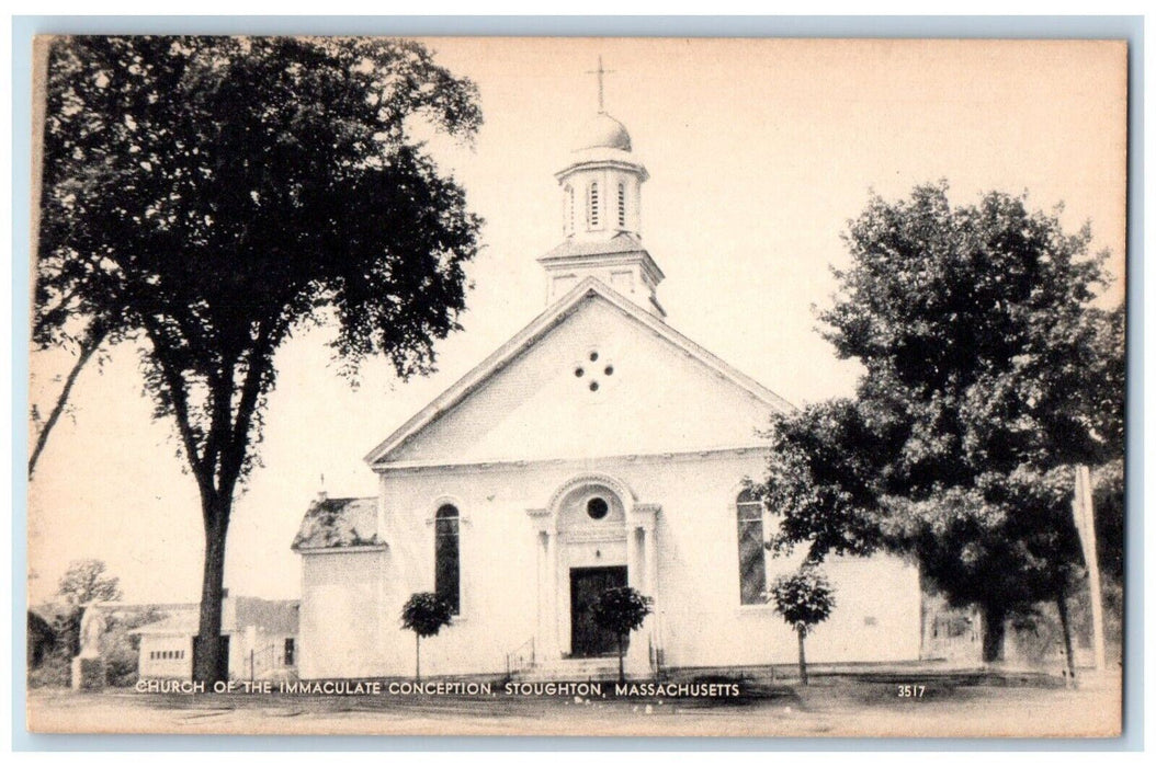 Church Of Immaculate Conception Stoughton Massachusetts MA Vintage Postcard