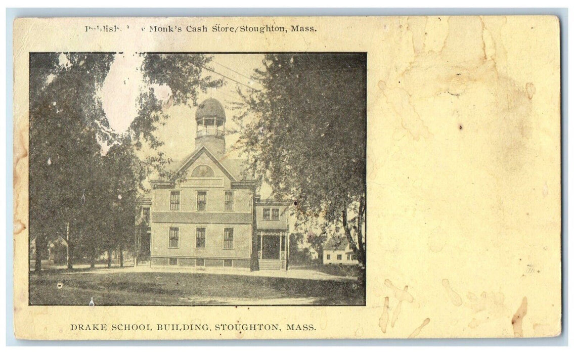 c1905 Drake School Building Campus Stoughton Massachusetts MA Antique Postcard