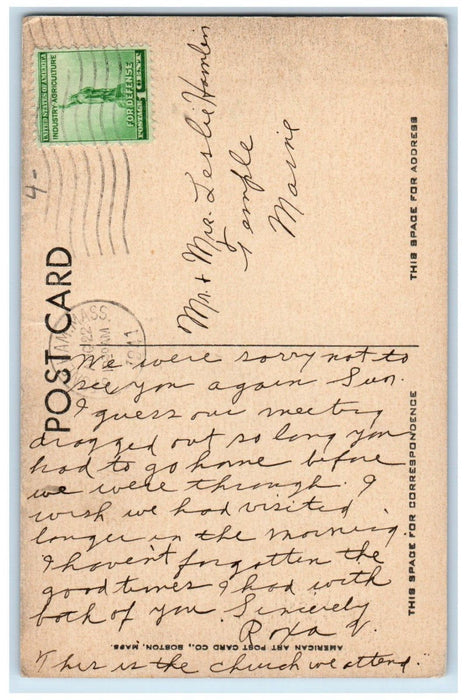 1911 First Congregational Church Stoneham Massachusetts MA Antique Postcard