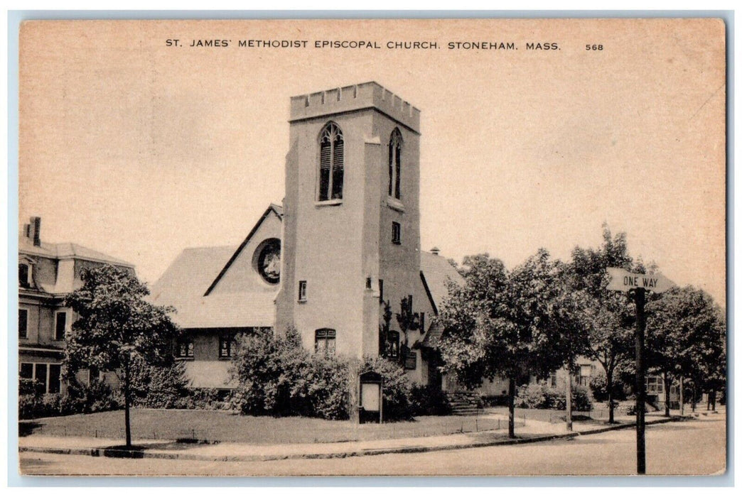 c1910's St. James Methodist Episcopal Church Stoneham MA Antique Postcard